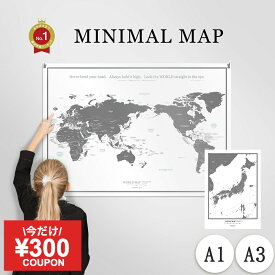 300円引+ポイントUP2枚セット 世界地図 A1 A3 日本 地図 グレー ポスター インテリア おしゃれ 国名 白地図 ウクライナ ロシア ベラルーシ ジョージア コーカサス キーウ キエフ こども ミニマルマップ