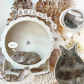 26cm ハムスター 回し車 デグー 木製 洗える 防水 サイレントホイール 小動物 モモンガ リス ゴールデンハムスター ナチュラル　カラー かじり木 ゲージ インテリア おしゃれ かわいい シンプル