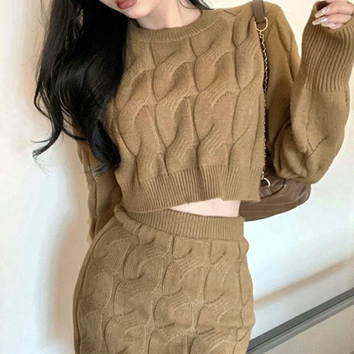 楽天市場】【50%OFFクーポンで,2495円】ニットトップス ミニスカート  