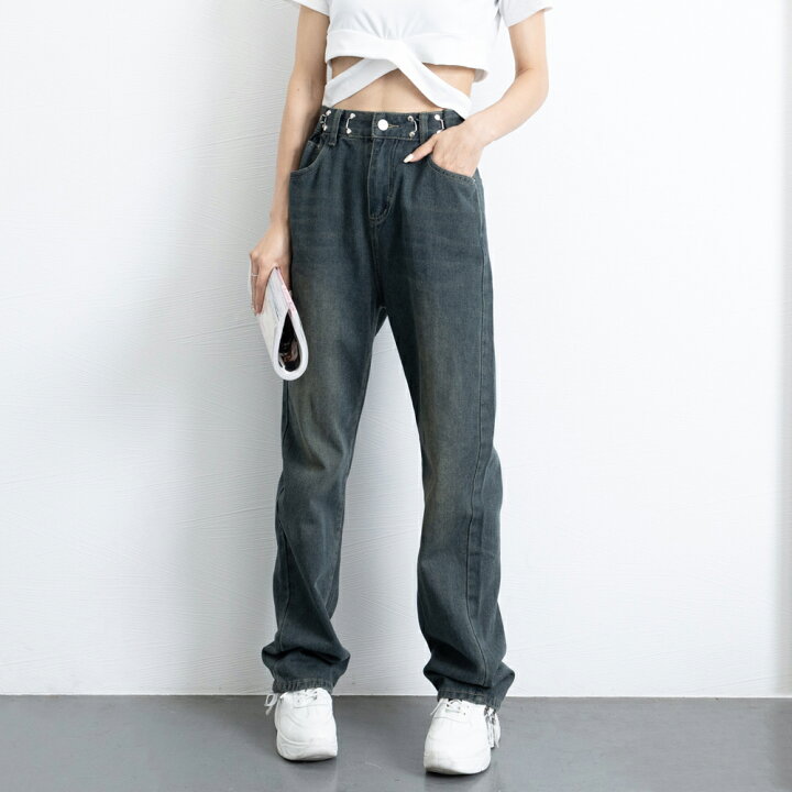 楽天市場】【50%OFFクーポンで,2390円】ハイウエスト デニム ワイド 