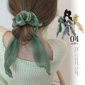 【最大50%OFFクーポンで,795円】シュシュ 透け感サテン ヘアゴム 韓国風 レディース ヘアアクセサリー ヘアバンド ヘアアレンジ 無地 蝶結び 髪留め髪飾り オルチャン おしゃれ 大人可愛い雑貨 miniministore 99QNSP-004 ランキング受賞
