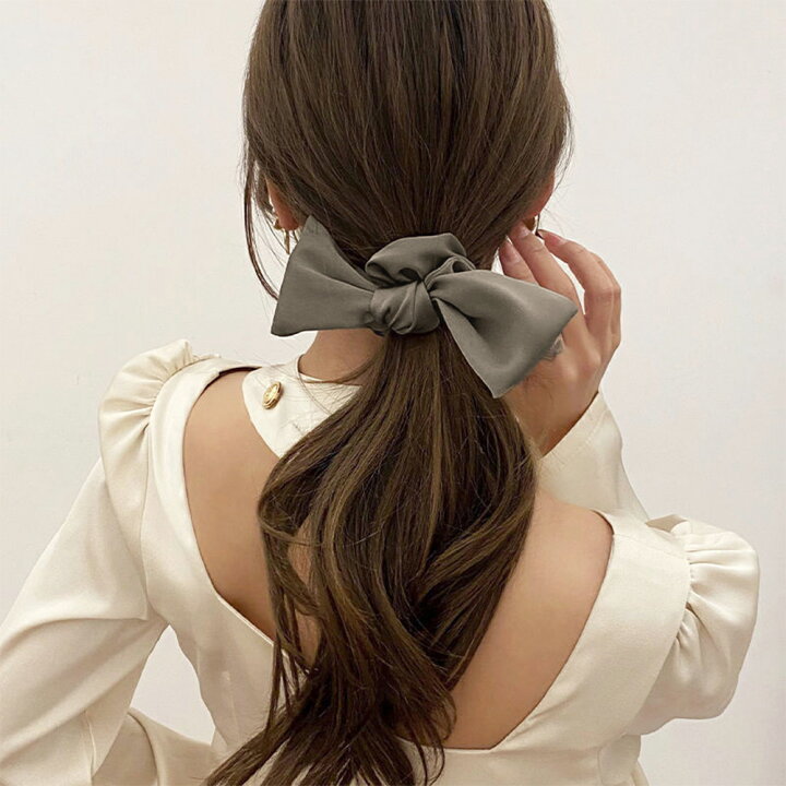 楽天市場】【40%OFFクーポンで,954円】蝶結びヘアゴム シュシュ サテン 