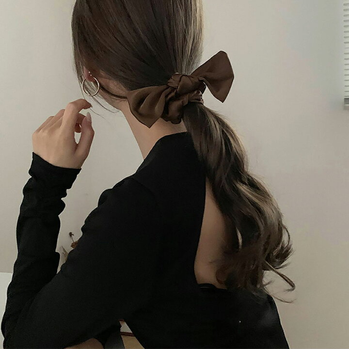 楽天市場】【40%OFFクーポンで,954円】蝶結びヘアゴム シュシュ サテン 