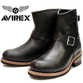 AVIREX HORNET AV2225 アビレックス ブーツ ホーネット BLACK メンズ レディース ショートエンジニアブーツ バイカーブーツ ミリタリーブーツ 革靴 バイク靴 2018秋冬新作 送料無料