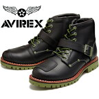 【お買い物マラソンポイントアップ5倍】 アビレックス ブーツ タイガー AVIREX TIGER AV2931 BLACK/OLIVE メンズ レディース エンジニアブーツ サイドジッパー バイカーブーツ ミリタリーブーツ 革靴 バイク靴 送料無料 2023秋冬新作