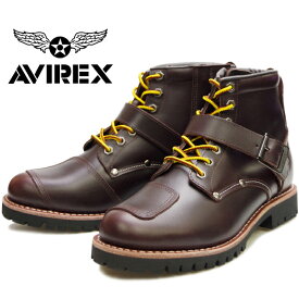 【お買い物マラソンポイントアップ5倍】 アビレックス ブーツ タイガー AVIREX TIGER AV2931 RUSSET メンズ レディース エンジニアブーツ サイドジッパー バイカーブーツ ミリタリーブーツ 革靴 バイク靴 2018秋冬新作 送料無料