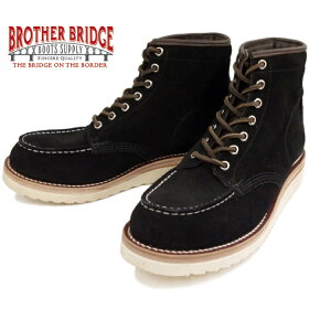 ブラザーブリッジブーツBROTHERBRIDGERIOGRANDEモックトゥハイカットブーツスエードブラックBBB-A002ワークブーツメンズMADEINJAPANVibramビブラム【交換片道送料無料】送料無料