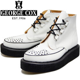 【お買い物マラソンポイントアップ5倍】 GEORGE COX GIBSON ジョージコックス ギブソン SKIPTON BOOT スキップトン ラバーソール 13327 ホワイト Dリング NO.5ソール クリーパーソール メンズ レディース 厚底 本革 ブーツ おしゃれ イングランド製 レザーブーツ 送料無料