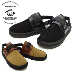 ロッキングシューズLockingShoesbyFootMonkeyフットモンキー1312SABOSANDALブラック/ブラウンスポーツサンダルサボサンダルスリッポンメンズシャークソールスエード2017秋冬新作【あす楽対応】