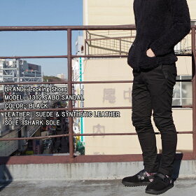 ロッキングシューズLockingShoesbyFootMonkeyフットモンキー1312SABOSANDALブラック/ブラウンスポーツサンダルサボサンダルスリッポンメンズシャークソールスエード2017秋冬新作【あす楽対応】