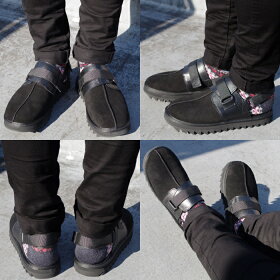 ロッキングシューズLockingShoesbyFootMonkeyフットモンキー1312SABOSANDALブラック/ブラウンスポーツサンダルサボサンダルスリッポンメンズシャークソールスエード2017秋冬新作【あす楽対応】