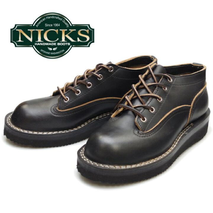 楽天市場】○○ ニックスブーツ NICKS BOOTS LACE TO TOE OX ブラック 