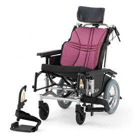 電動ティルト・リクライニング介助式車椅子 NAH-UC・Hi電動 ワイン 日進医療器