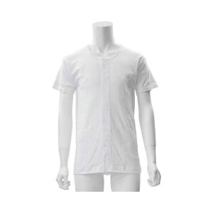 ワンタッチ前開き半袖シャツ 2枚組 紳士用/Q0200 LL 白 白鷺ニット工業