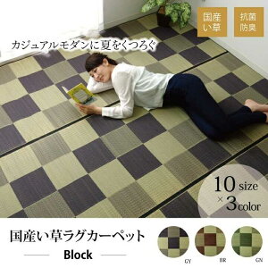 �����Y �������O�J�[�y�b�g �u���b�N2 �O���[�� ��140×200cm �C�P�q�R