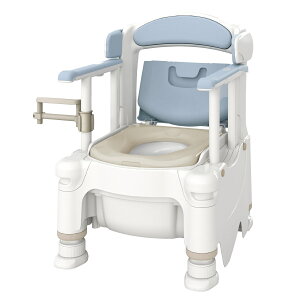 ポータブルトイレFX-30 らくゾウくん ミストブルー 暖房 アロン化成