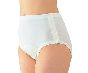 メール便出荷 ワンタッチ肌着 婦人用 ショーツ 両横下開き No.57 LL オフホワイト 綿100% 神戸生絲