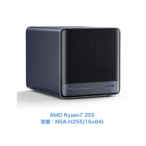 �������� MINISFORUM AI NAS N5 Air�AAMD Ryzen 7 255 �A64GB SSD�AAMD Radeon 780M�AHDMI 2.1/USB4x2/OCulink�A10GbE+5GbE �f���A���l�b�g���[�N�|�[�g�A174T��e�ʑΉ� NAS