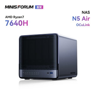 �y��20%OFF �N�[�|���z MINISFORUM AI NAS N5 Air�AAMD Ryzen 5 7640H �A64GB SSD�AAMD Radeon 760M�AHDMI 2.1/USB4x2/OCulink�A10GbE+5GbE �f���A���l�b�g���[�N�|�[�g�A174T��e�ʑΉ� NAS