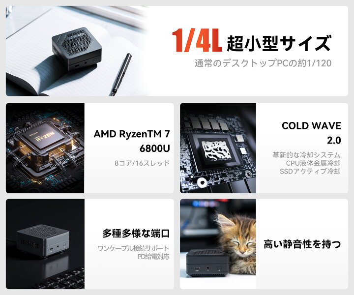 楽天市場】【月末セール20％クーポンOFF】Venus Series UM690S MINISFORUM ミニPC UM690S-32-512-Win11  HOME AMD Ryzen 9 6900HX DDR5-4800メモリ:32GB SSD：512GB USB4 Radeon 680M グラフィック  ミニズフォーラム デスクトップパソコン : Minisforum楽天市場店