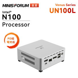 【★お買い物マラソン★18％OFFクーポンx2倍ポイント】MINISFORUM UN100L ミニPC インテルN100 LPDDR5 8GB+256GB/16GB+256GB/16GB+512GB PD給電対応　Windows 11 HOME MiNipc Wi-Fi5 BT5.1 1000Mbps LAN TFカードスロット/HDDスロット付き コンパクトpc