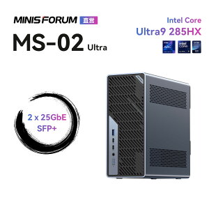 yVi20%OFFzMINISFORUM MS-02 Ultra ~j[NXe[VA32+1TB /xA{[LbgPCACore Ultra9 285HXAECCΉADDR5 SODIMM + 4M.2 PCIe4.0 SSDXbgAfA25GbE SFP+A2.5+10GbEAvProΉ 4.