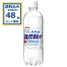 サンガリア 伊賀の天然水 強炭酸水 500ml×24本×2ケース (48本)(送料無料、一部地域は除く) 炭酸入り ナチュラルミネラルウォーター シリカ 非加熱 水 鉱水 SANGARIA まとめ買い