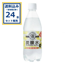 友桝飲料 強炭酸水 レモン 500ml×24本×1ケース (24本)(送料無料、一部地域は除く) 炭酸水 ソーダ水 スパークリングウォーター 強刺激 スパークリングレモン 国産 ペットボトル 無糖 まとめ買い ケース 箱買い