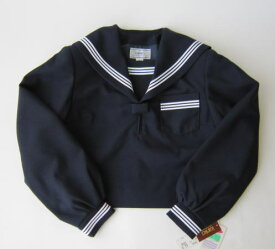 セーラー服上衣　（紺・3本ライン）　KANKO　カンコー　衿・カフス・胸ポケット3本ライン　ウール50％/ポリエステル50％