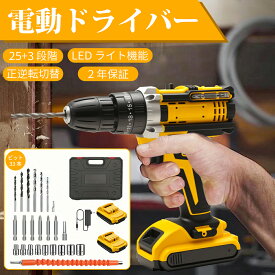 【500円OFFクーポン*20日まで! 】【楽天1位】KOLIVA 電動ドリル 充電式 電動ドライバーセット 電動ドリルドライバー 21V 2個バッテリー付き 25段階トルク調整 リバース機能 ドリルビット21本付き 収納ケース付き 家具組立 DIY 穴あけ作業 父の日 プレゼント