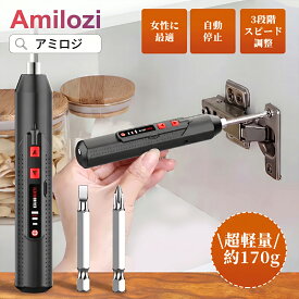 Amilozi アミロジ ペン型 電動ドライバー 小型電動ドライバー SL-6モデル 女性でも使いやすい超軽量170g 充電式 280RPM回転 4.2V・2000mAhバッテリー搭載 最大3N・mトルク 手動10N・m対応 Type-C急速充電 小型 コンパクト DIY向け 電動工具