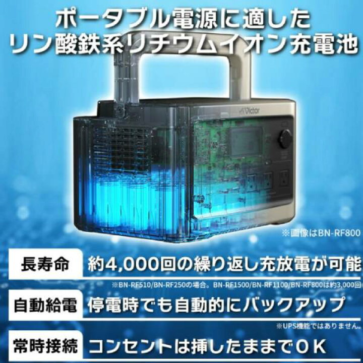 楽天市場】Victor ポータブル電源 ミディアムモデル 512Wh BN-RF510 