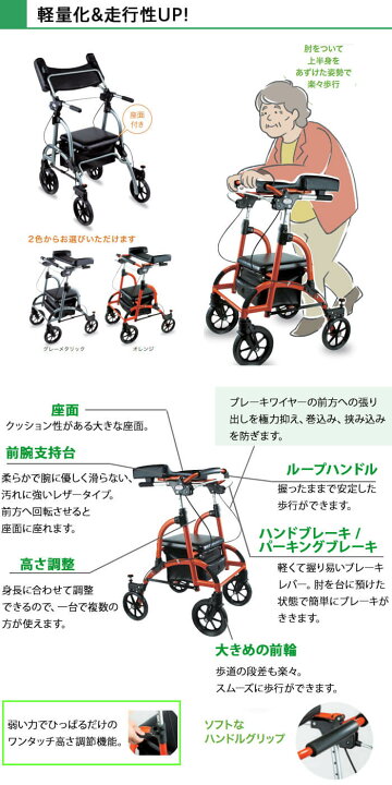 楽天市場】☆前腕支持台型歩行車 フレンド WF-1 ウェルパートナーズ 