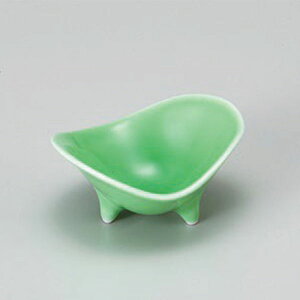 グリーン三ツ足珍味 和食器 珍味 強化 業務用 約8cm 和食 和風 先付 小鉢 小 ミニ鉢 前菜 珍味入れ 付出し 松花堂 弁当 花籠膳 おせち