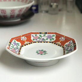 紅花祥 八角皿 中華食器 八角皿 業務用 日本製 磁器 約18.5cm チャーハン シュウマイ シューマイ 中華皿 プレート 伝統的 昔懐かし