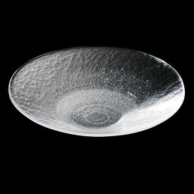 中華皿 アワ入り ガラス プレート 丸 業務用 約265mm