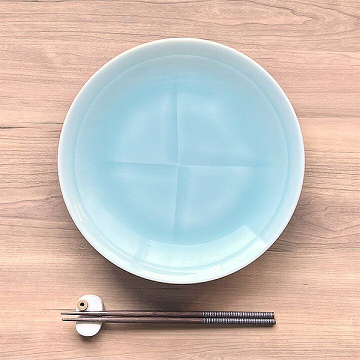 楽天市場】青白磁丸高台8.0皿 和食器 丸皿（中） 業務用 約25.2cm 在庫 