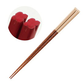 木製クローバー先端角箸 23.5cm 白/スリ漆 漆塗 漆器 木製箸 業務用 約23.5cm