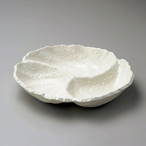 白地うず潮三ッ切オードブル 萬古焼 和食器 大鉢 業務用 約27.8cm 和食 和風 鉢 盛鉢 おばんざい 和食レストラン サラダ 揚げ物 煮物