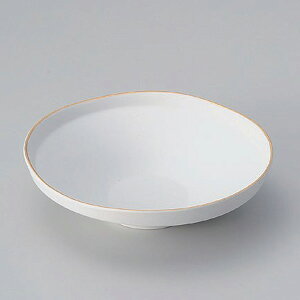 渕金白マットたわみ鉢(小) 和食器 刺身鉢・向付 業務用 約16.7cm 中鉢 刺身 刺身皿 さしみ お造り 料亭 小料理屋 会席料理 食堂 単品メニュー 本格 高級 寿司店 旅館 人気 おしゃれ モダン