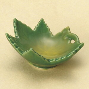 もみじ型緑珍味入 和食器 珍味 業務用 約7cm 和食 和風 高級 先付 小鉢 小 ミニ鉢 前菜 珍味入れ 付出し 松花堂 弁当 花籠膳 おせち