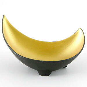 雲母金三日月鉢 和食器 刺身鉢・向付 業務用 約22.5cm 中鉢 刺身 刺身皿 さしみ お造り 料亭 小料理屋 会席料理 食堂 単品メニュー 本格 高級 寿司店 旅館 人気 おしゃれ