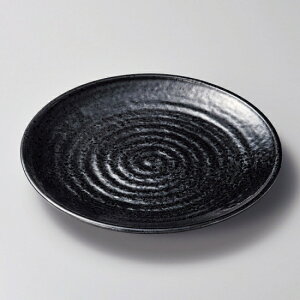 油滴天目11号丸皿 萬古焼 和食器 丸大皿 業務用 約33.6cm 和食 和風 ふぐ刺し 宴会 盛り付け皿 揚げ物盛り合わせ てっさ てっちり 忘年会 刺身盛り合わせ