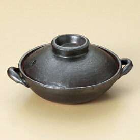 鉄結晶5号平鍋 萬古焼 和食器 雑炊鍋・小鍋 業務用 約18cm 和食 和風 湯豆腐 ぞうすい 鍋料理