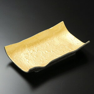 和紙雲母金長皿 和食器 焼物皿 業務用 約21cm 和食 和風 焼魚 串物 揚げ物 創作料理 焼肉店 おにぎり 焼き鳥 天ぷら