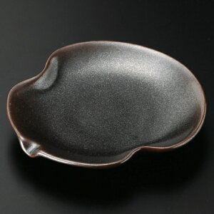 鉄砂釉瓢銘々皿 和食器 串皿・のり皿 業務用 約12.8cm 和食 和風 焼き鳥 揚げ物 創作料理 海苔 ホテル 天ぷら 和食レストラン 焼き鳥屋