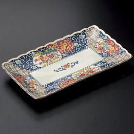 古伊万里松竹梅焼物皿 有田焼 和食器 焼物皿 業務用 約22.5cm 和食 和風 焼魚 串物 揚げ物 創作料理 焼肉店 おにぎり 焼き鳥 天ぷら 唐揚げ 長角皿