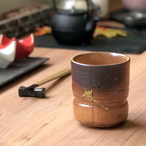 古信楽切立湯呑 大 信楽焼 和食器 寿司湯呑 業務用 約8.8×10.7cm 和食 和風 すし屋 鮨屋 定食屋 食堂 和食レストラン うどん屋 蕎麦屋 湯_み