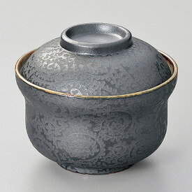 銀彩唐草 黒 蓋向 和食器 蓋向・円菓子碗 業務用