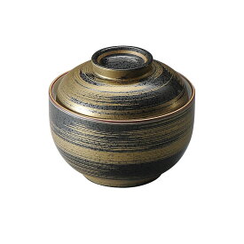 黒結晶金彩刷毛小煮物碗 和食器 蓋向・円菓子碗 業務用